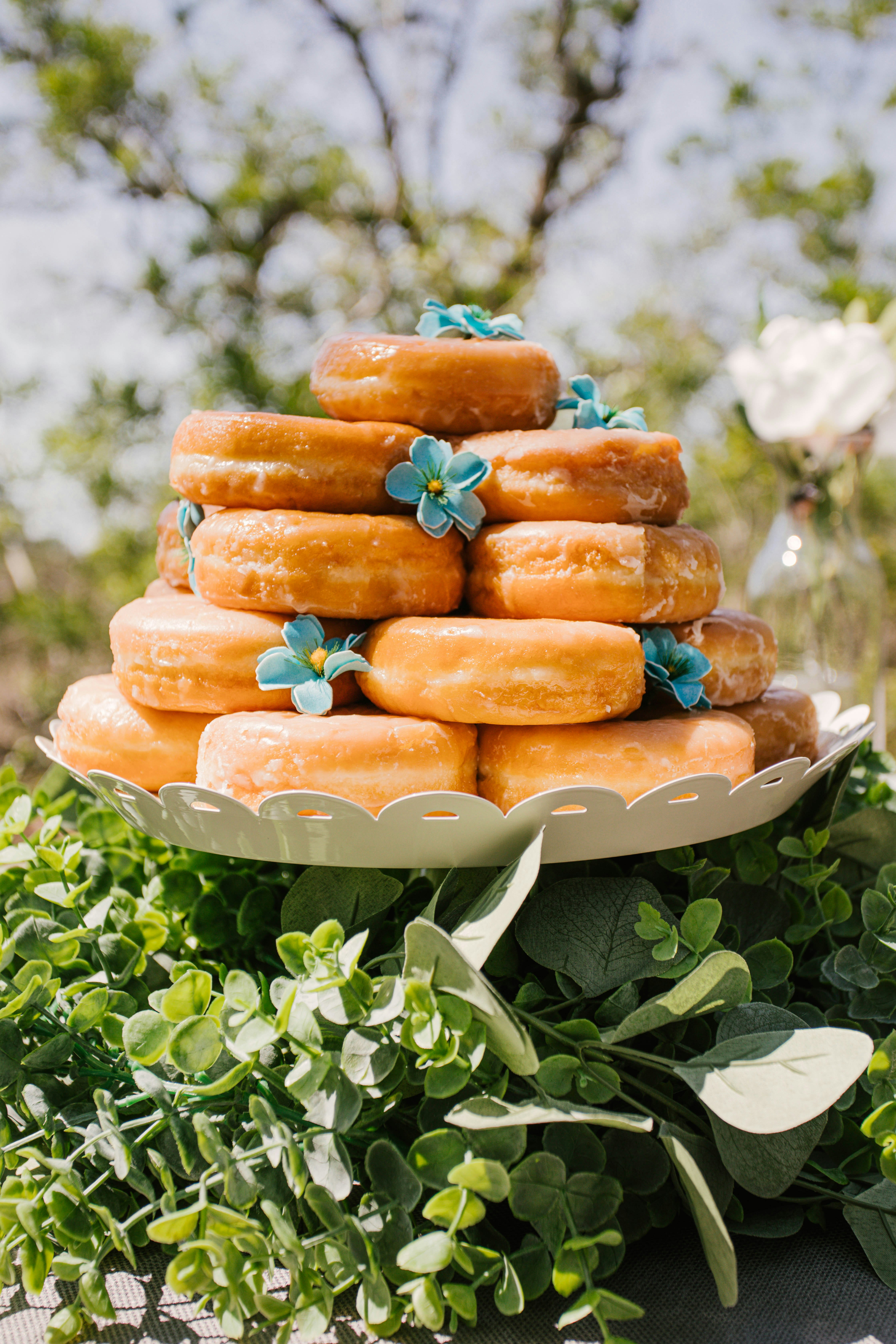 a tower of donuts