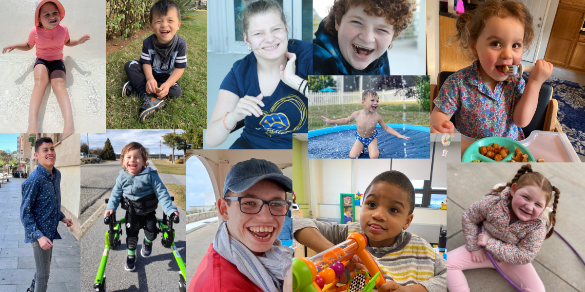 Collage of individuals living with Angelman syndrome 