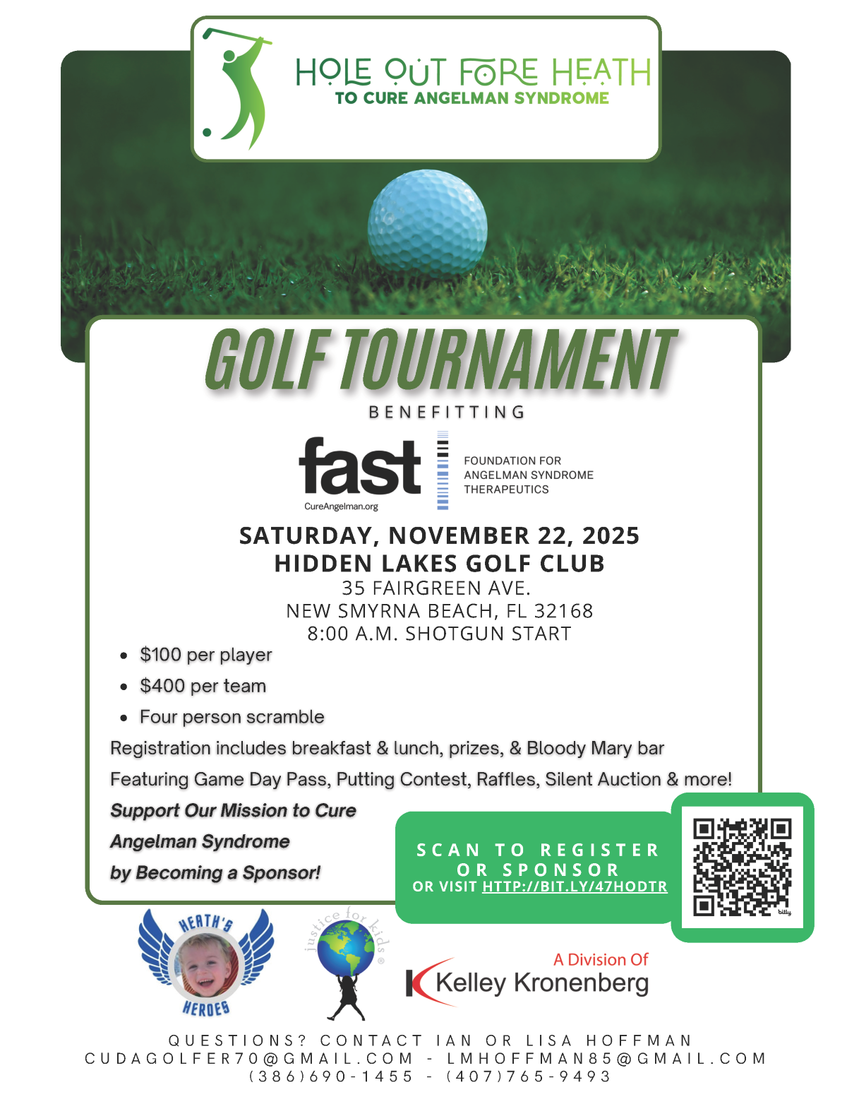 Golf flyer with details about the event 