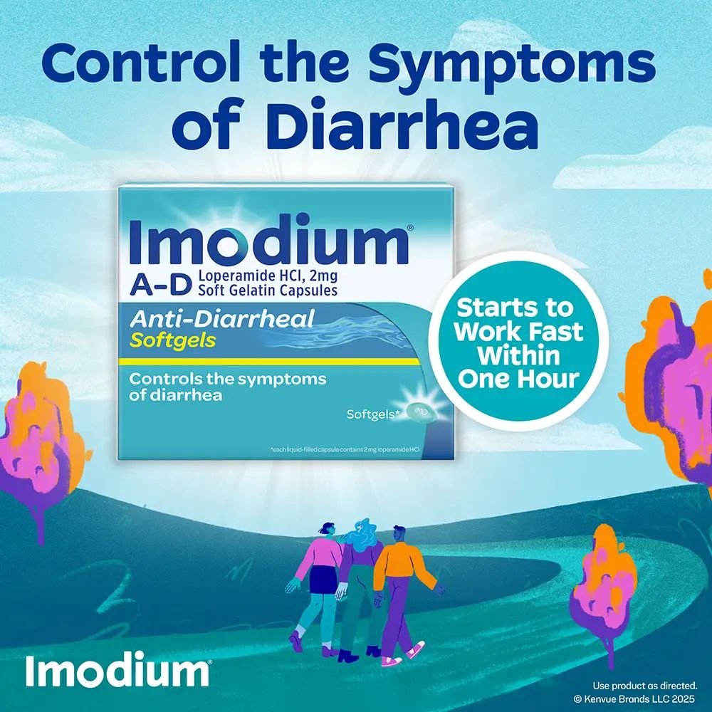IMODIUM® Starts to Work Fast Within 1 Hour to Relieve Diarrhea