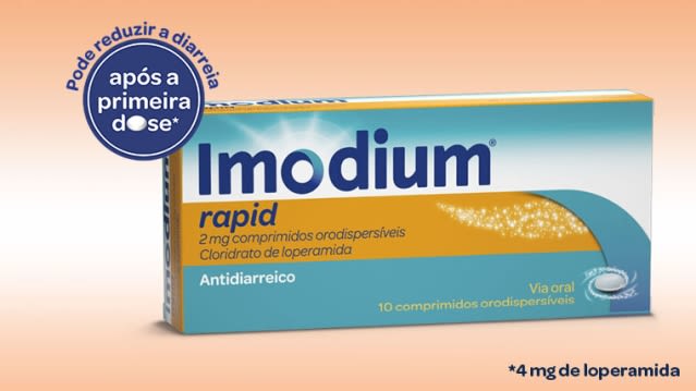 IMODIUM® Rapid dissolve-se rapidamente na sua língua, é perfeito para quando está em viagem.