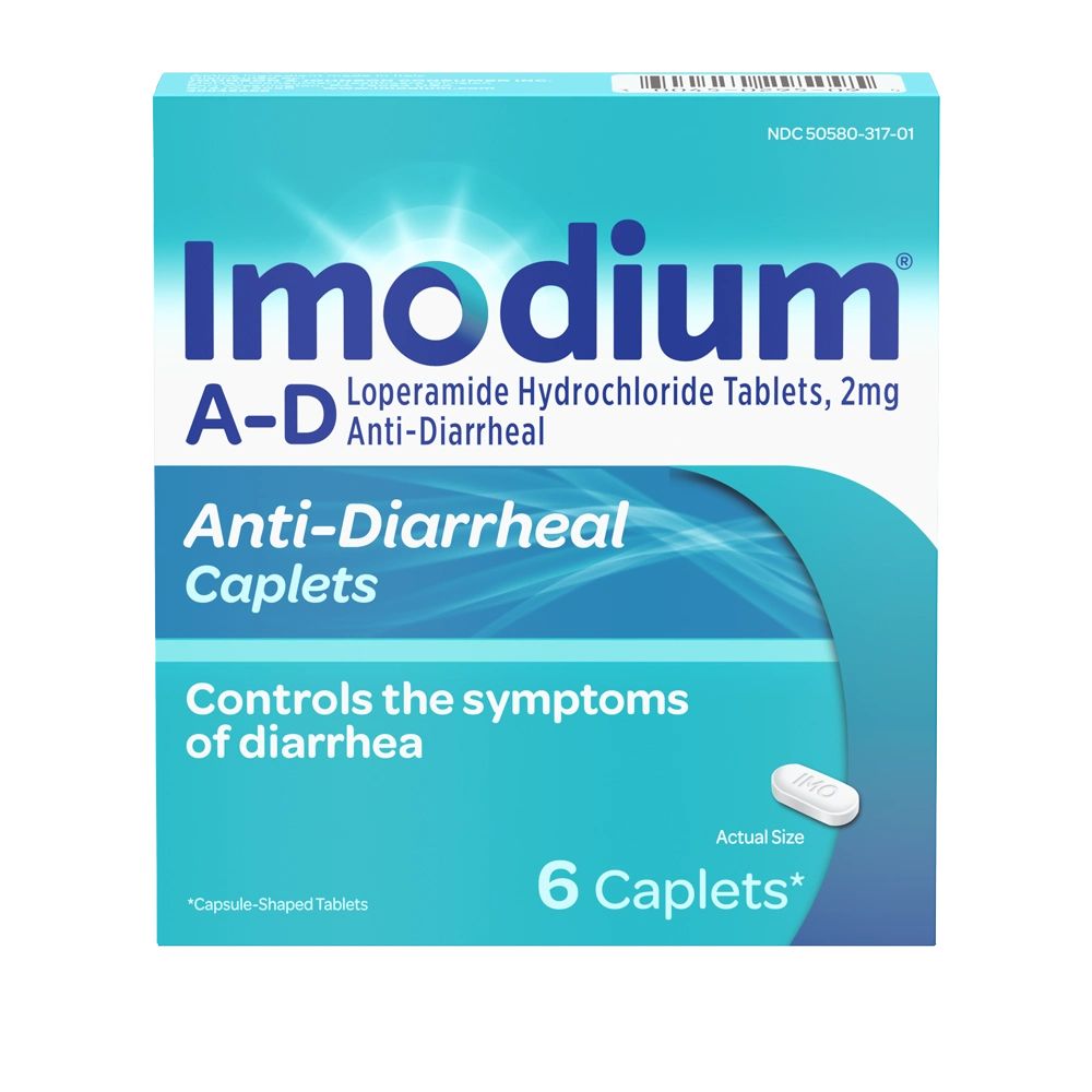 IMODIUM® A-D Anti-Diarrheal Caplets 6 count package front