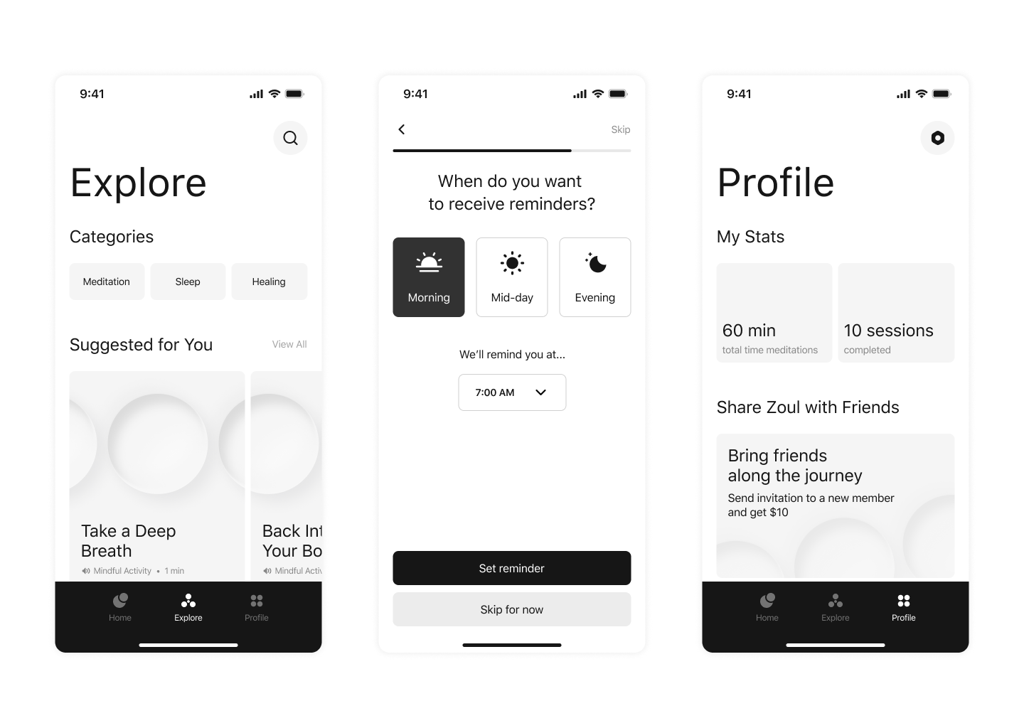 mental-health-app-wireframes