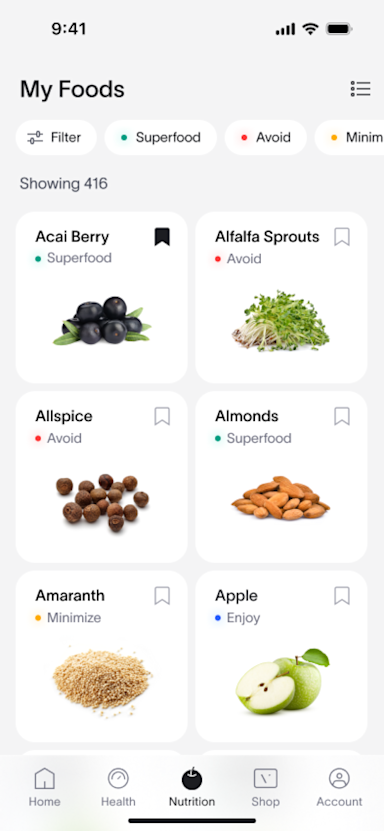 App Screen - Your Foods