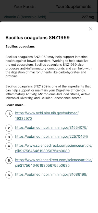 App Screen - Bacillus coagulans