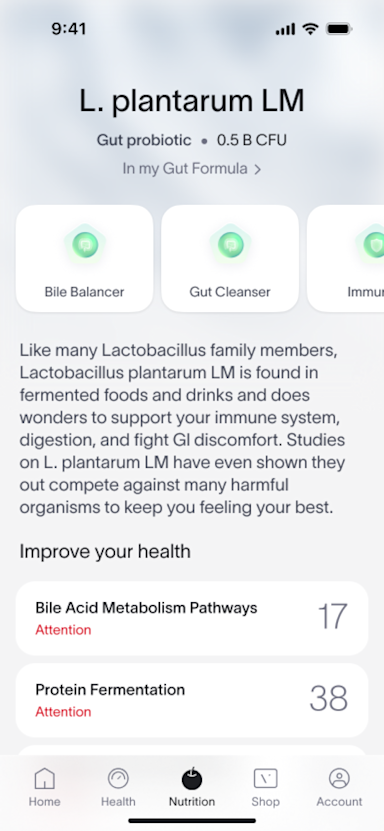 App Screen - Bacillus coagulans