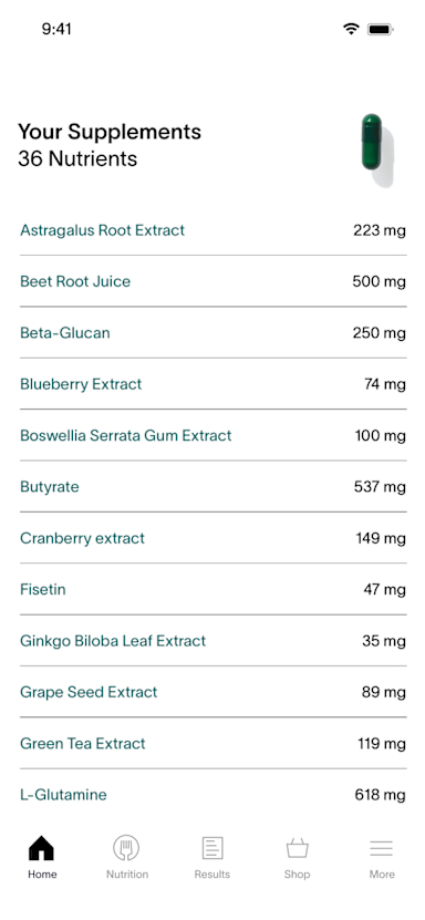 App Screen - Your Supplements