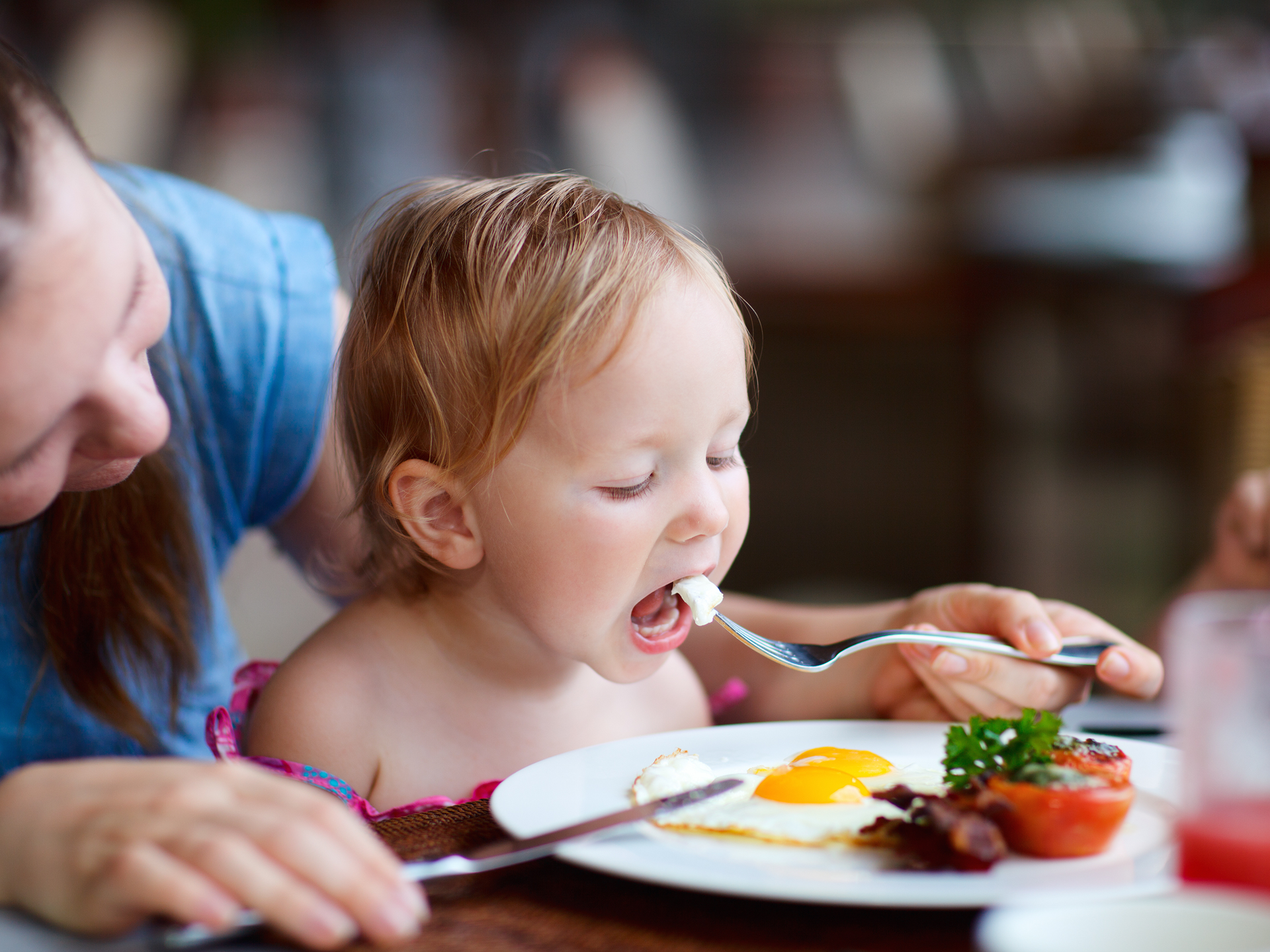 parent feeding child