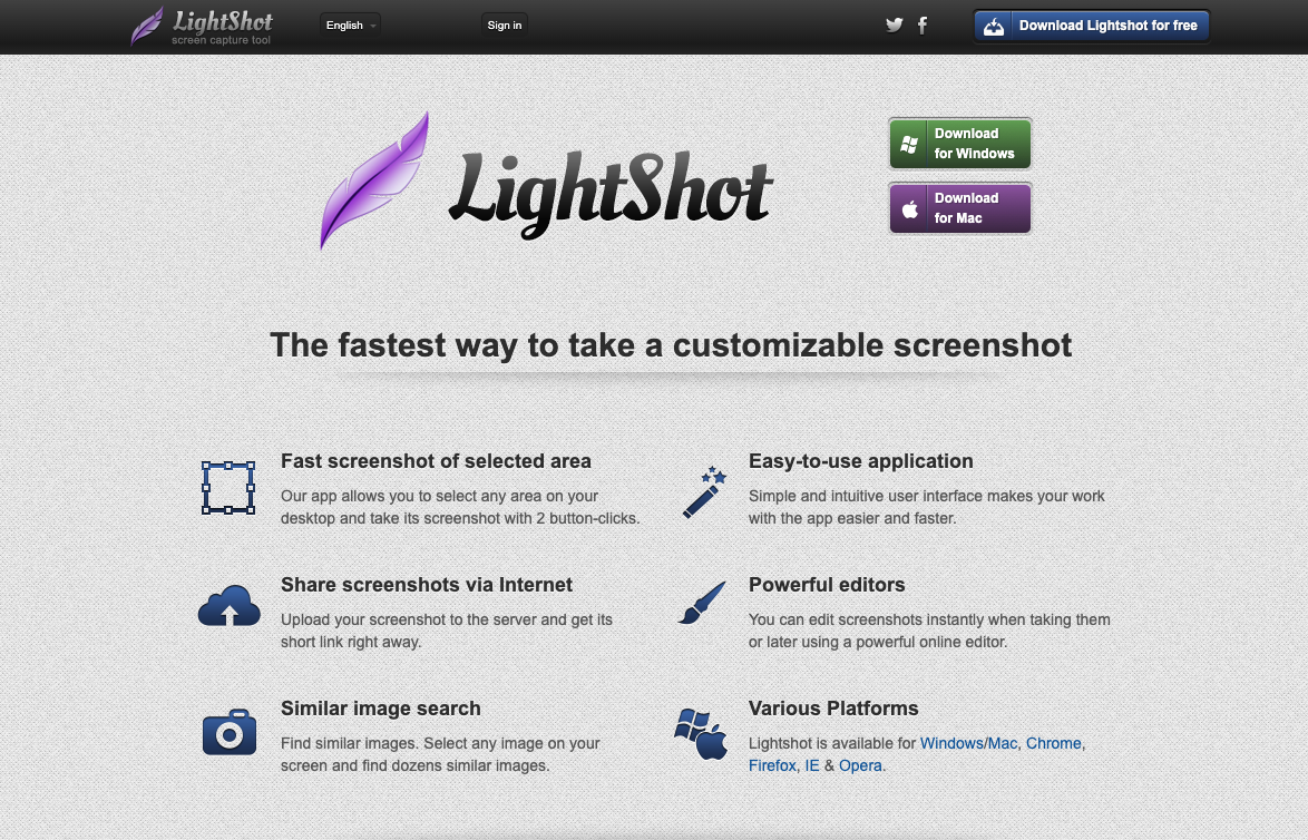 Lightshot Website