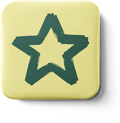Badge Square Yellow Star