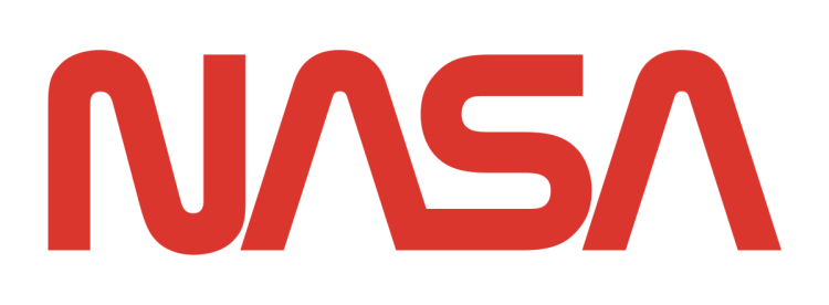 The 'worm' version of the NASA logo, in red