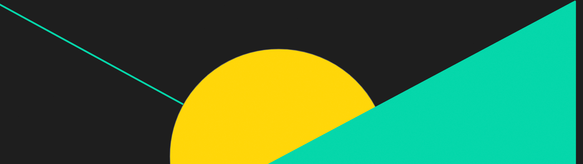 yellow circle with a teal angle overlapping on the right
