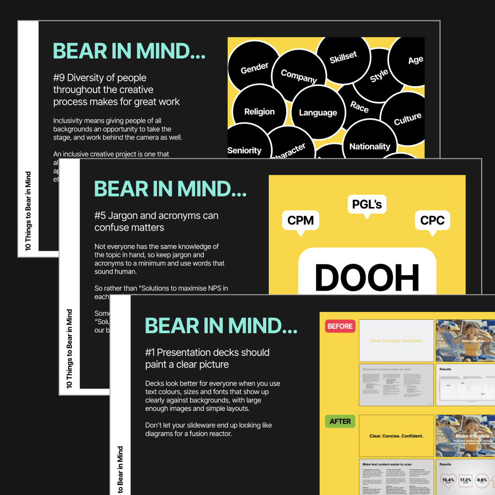 PDF document containing 10 things to ‘bear in mind’ when creating inclusive designs