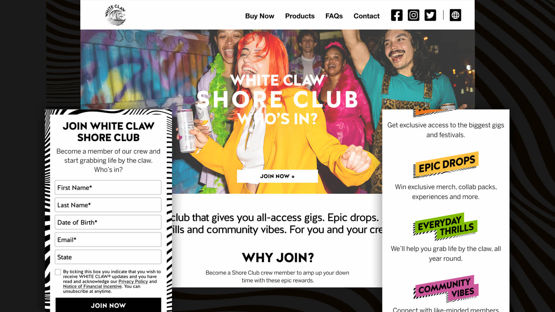 Screenshots of White Claw websites