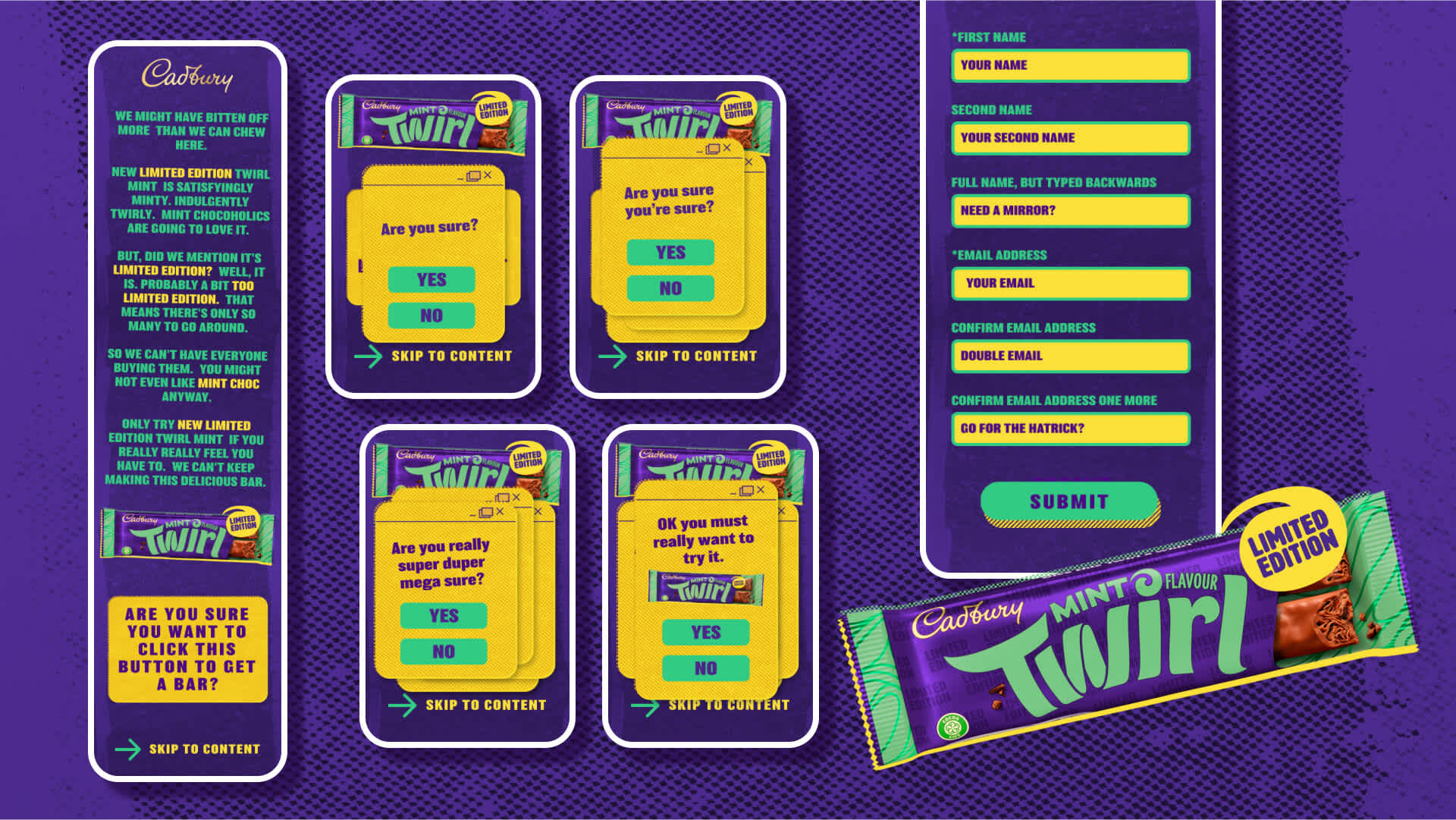 Demo of twirl mint campaign on device