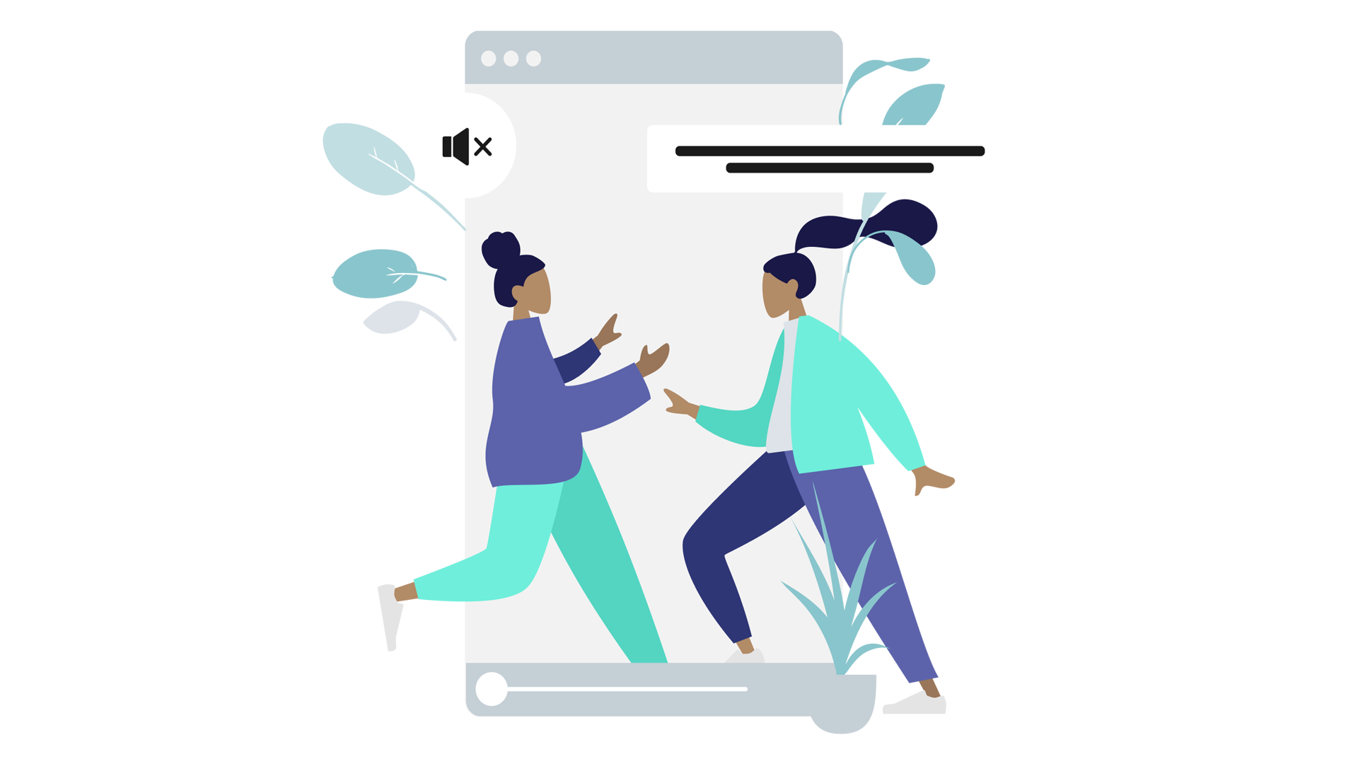 Illustration of an app with sound disabled