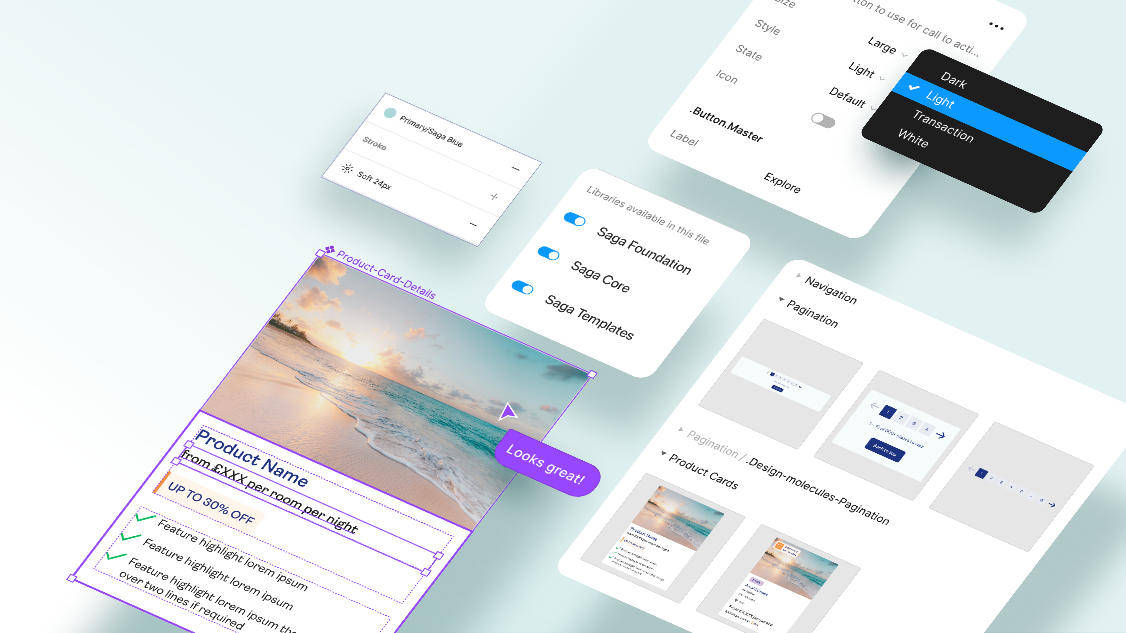 Figma Breakdown - highlighting benefits of Saga Figma design system