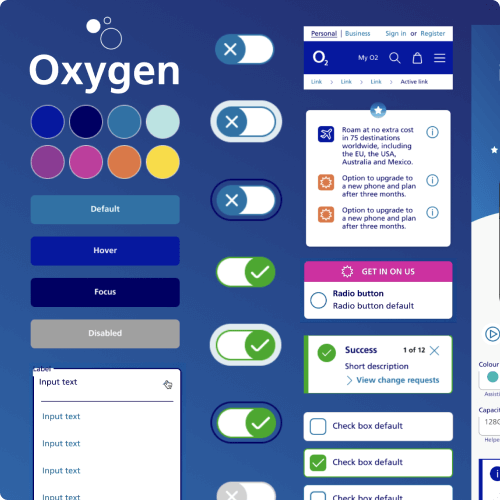 example of UI components used for the O2 campaign