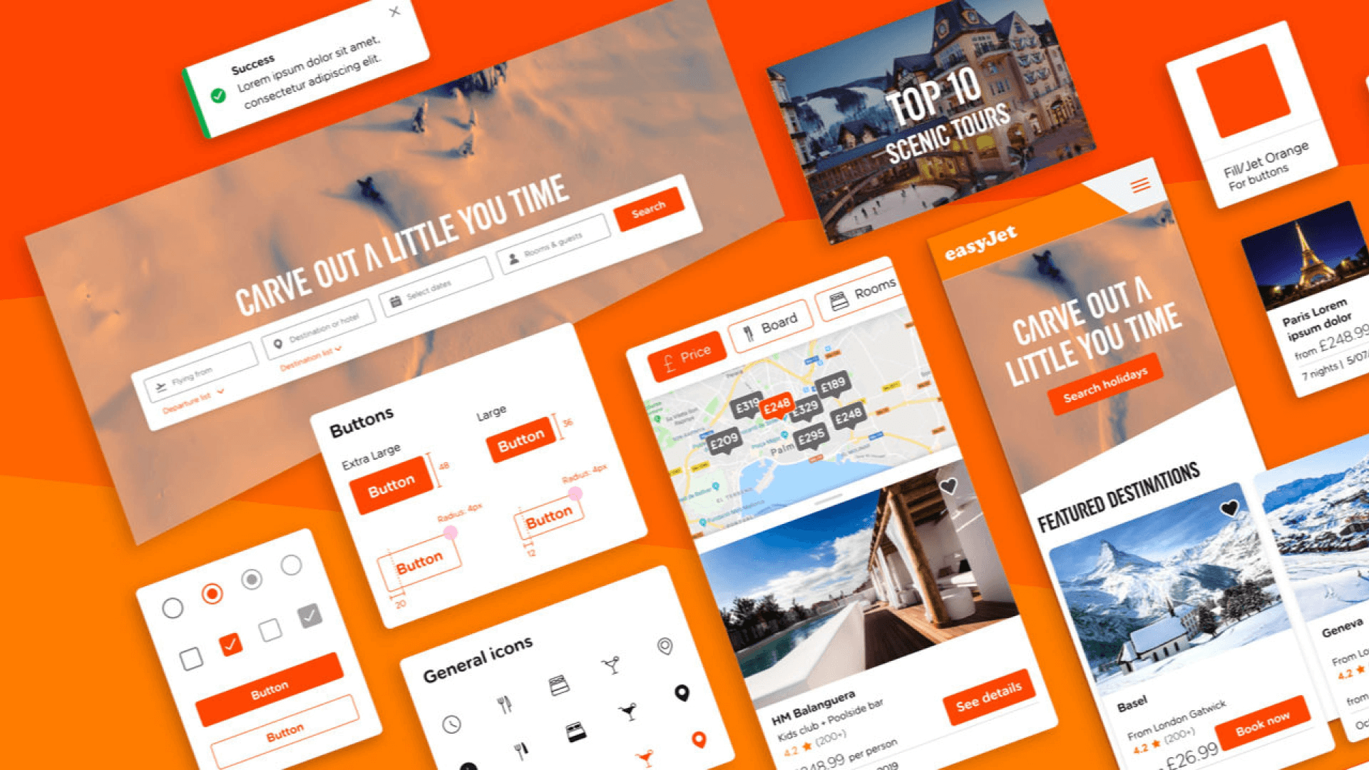 Snippets from easyJet websites