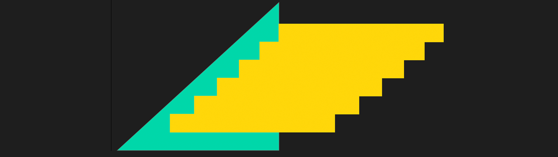 teal triangle with yellow rectangles on the left overlayed