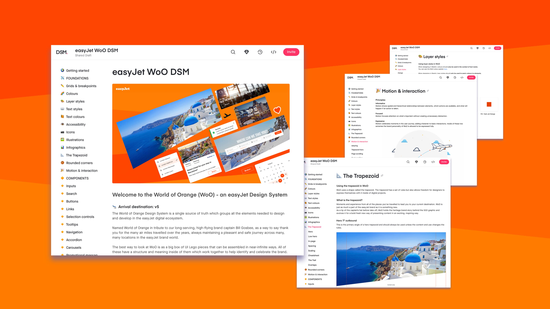 Showcase of easyJet's World of Orange design system