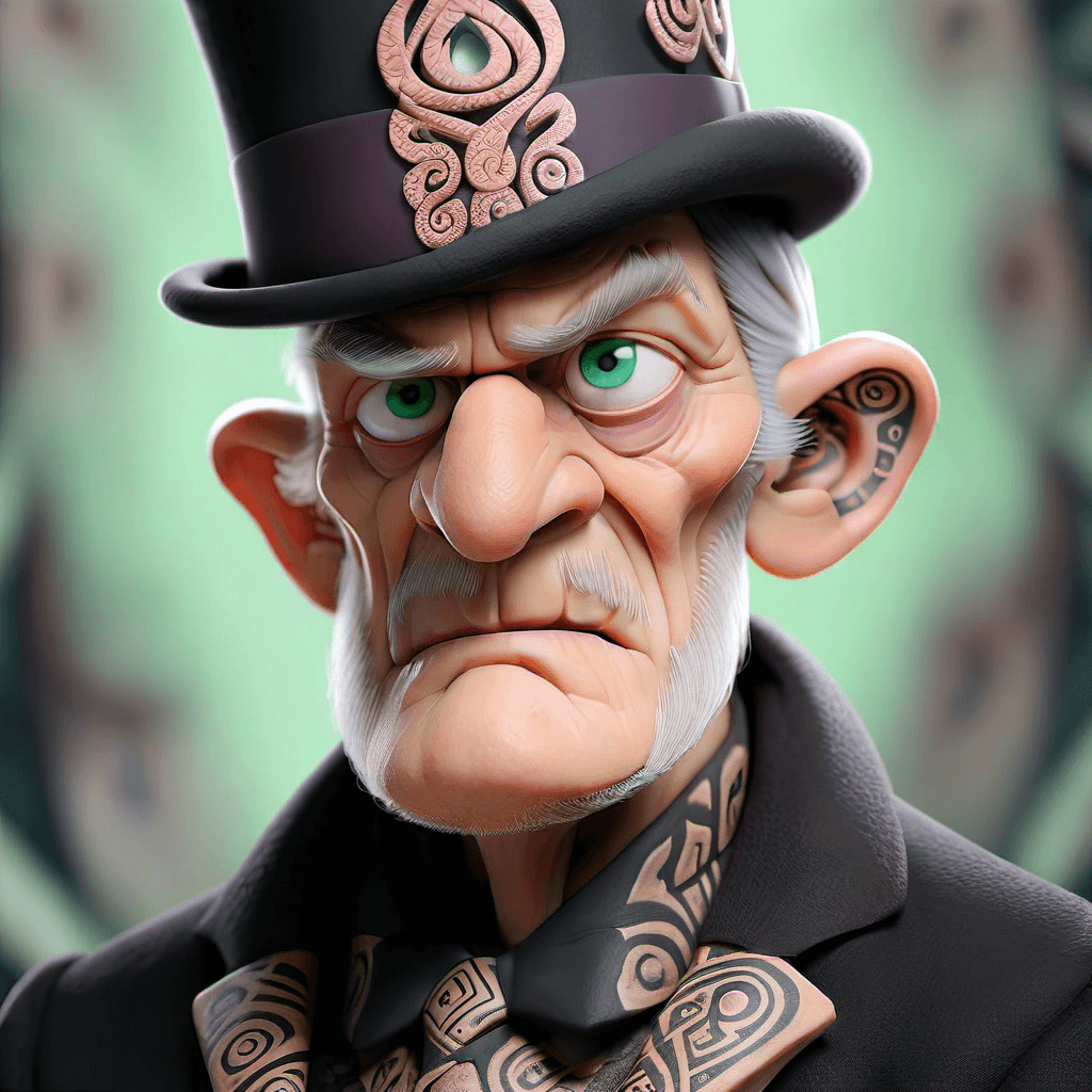 cartoon man wearing tophat