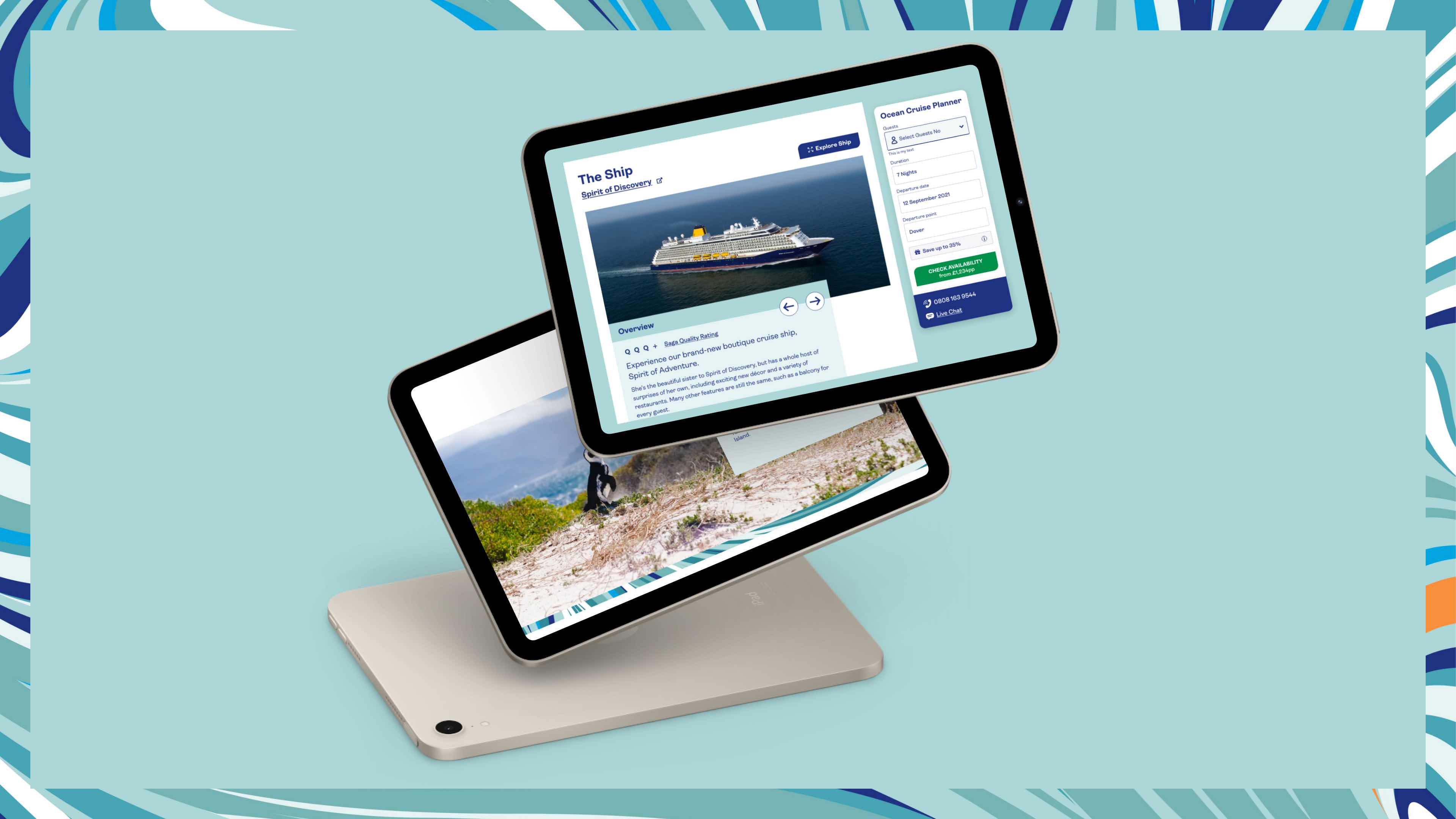 Saga website on ipad mini