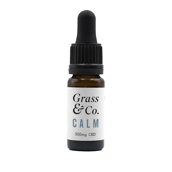 a bottle of Grass & Co. CALM CBD Consumable Oil