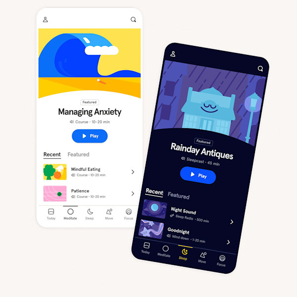graphic depicting the headspace app interface