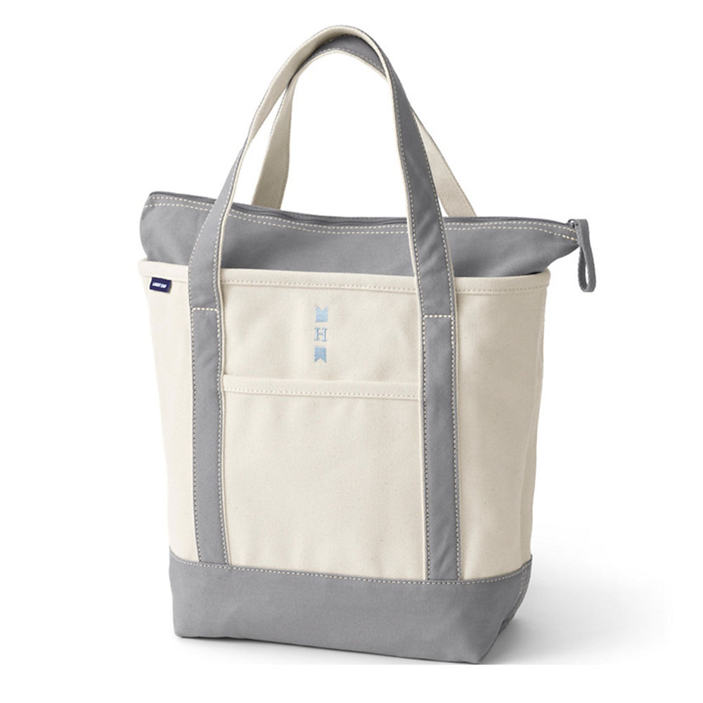 Lands' End Unisex-Adult Open Top Canvas Tote Bag