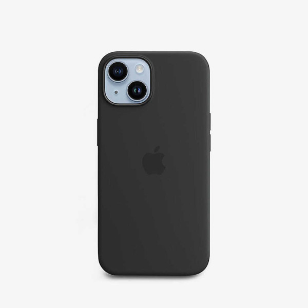 Apple Coque En Silicone Pour Iphone 14 Avec Magsafe En Noir Élégant 