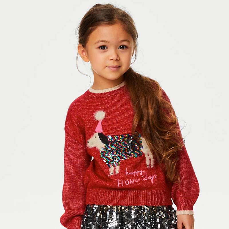 Girls light outlet up christmas jumpers