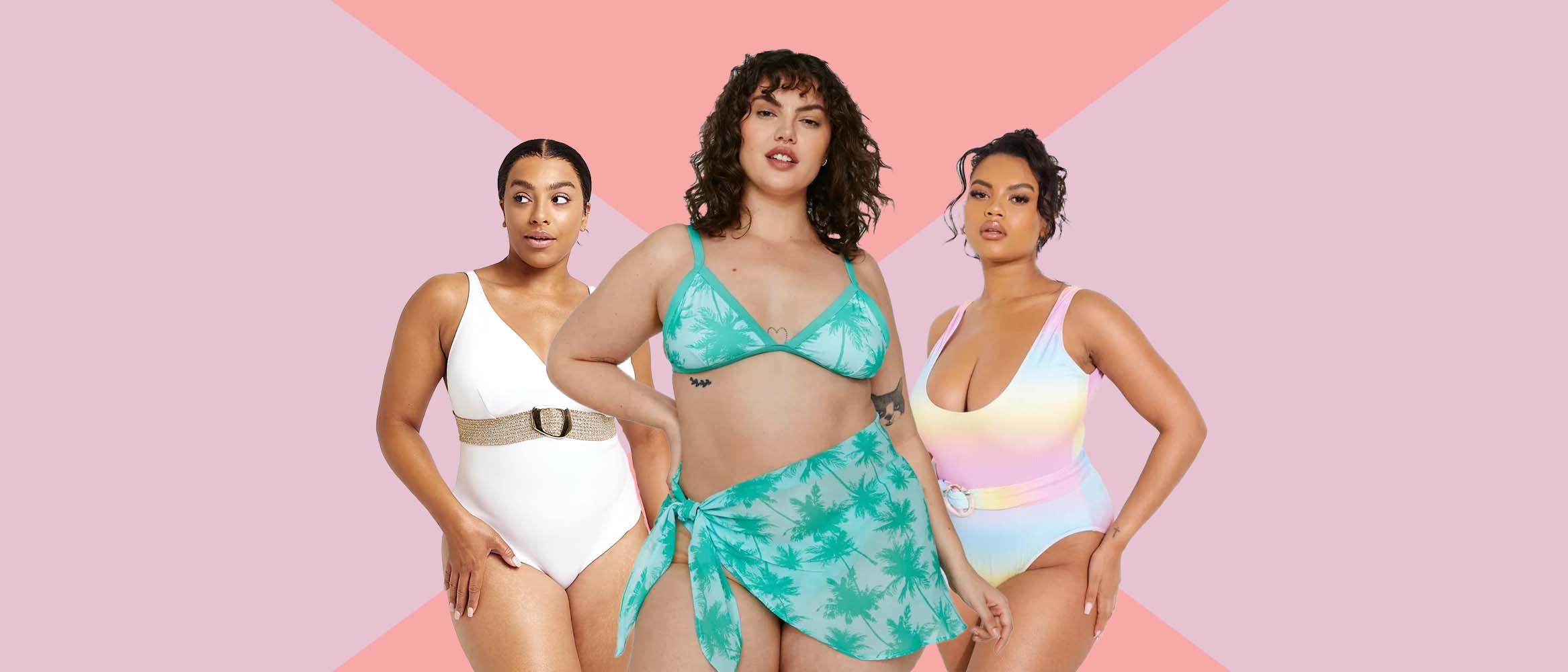 Women's Pink Plus-Size Swimsuits
