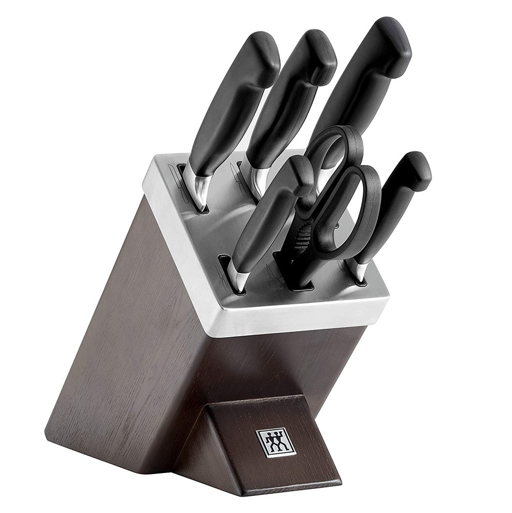  Knife Set, D.Perlla 6 Pieces Small Kitchen Knife Set with Block,  German Stainless Steel Knives Set, Sharp Chef Knife Block Set, Brown: Home  & Kitchen