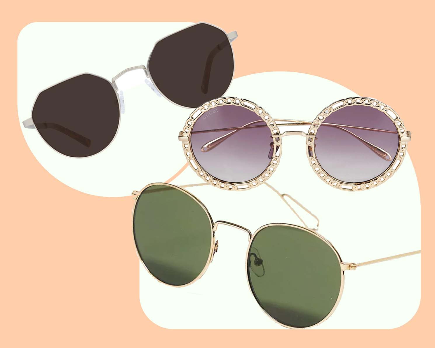 Urban Outfitters Far Out Translucent Metal Aviator Sunglasses