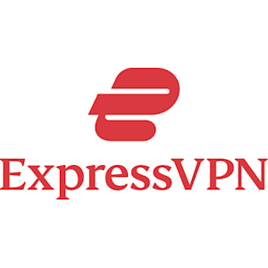 لوگوی قرمز Express vpn در پس زمینه سفید