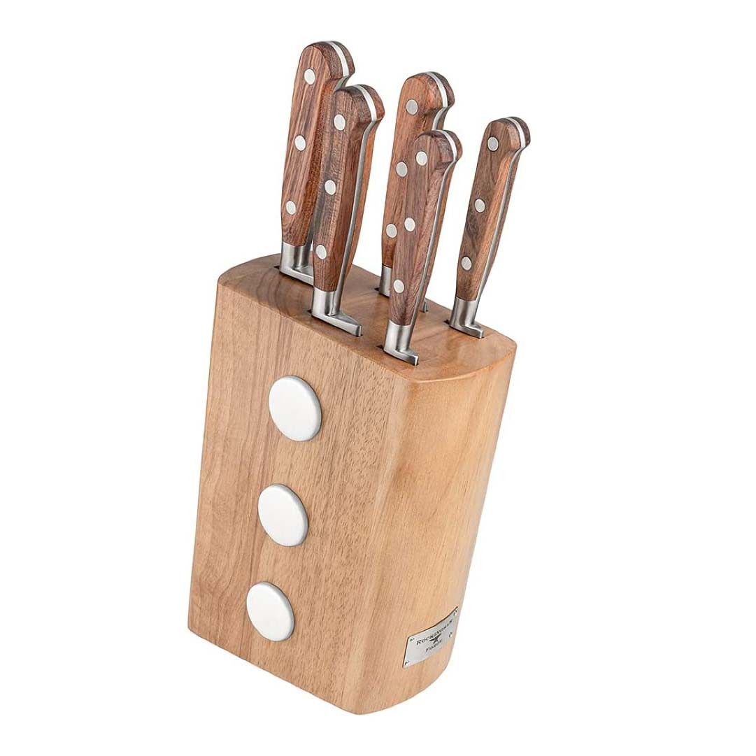 Knife Set, D.Perlla 6 Pieces Small Kitchen Knife Set with Block, German  Stainless Steel Knives Set, Sharp Chef Knife Block Set, Brown