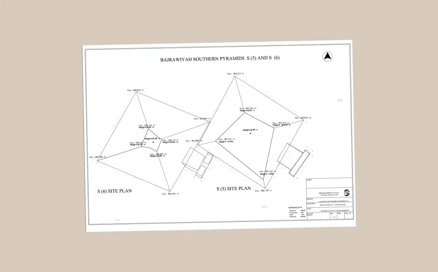 Early schematics of some of the pyramids.