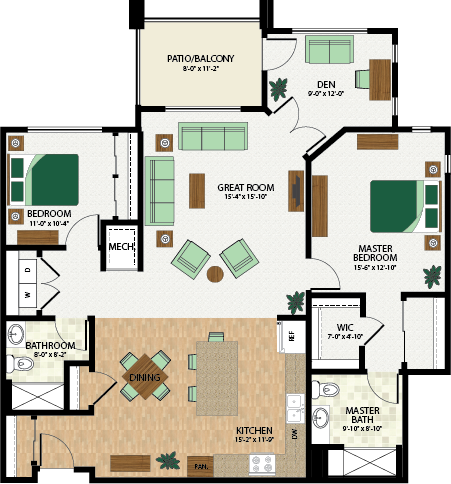 Pine Apartment Floorplan
