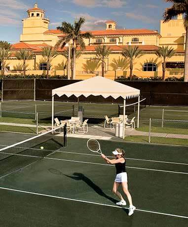 Woman playing tennis.