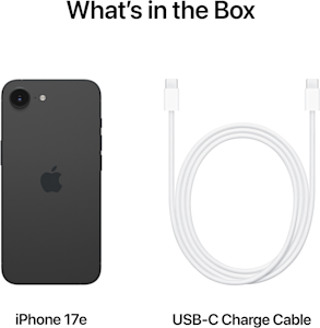 What's in the box: iPhone 17e og USB-C charge cable