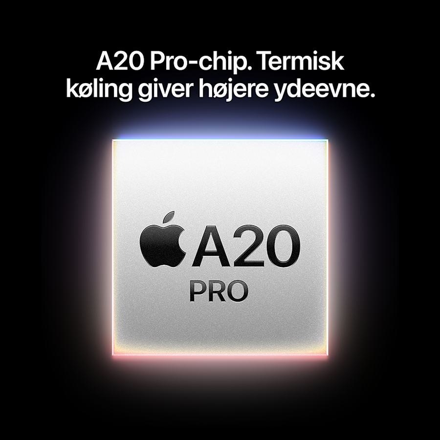 A20 Pro-chip. Termisk køling giver højere ydeevne.