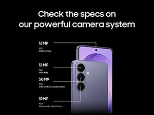 Samsung Galaxy S26 kameraspecifikationer