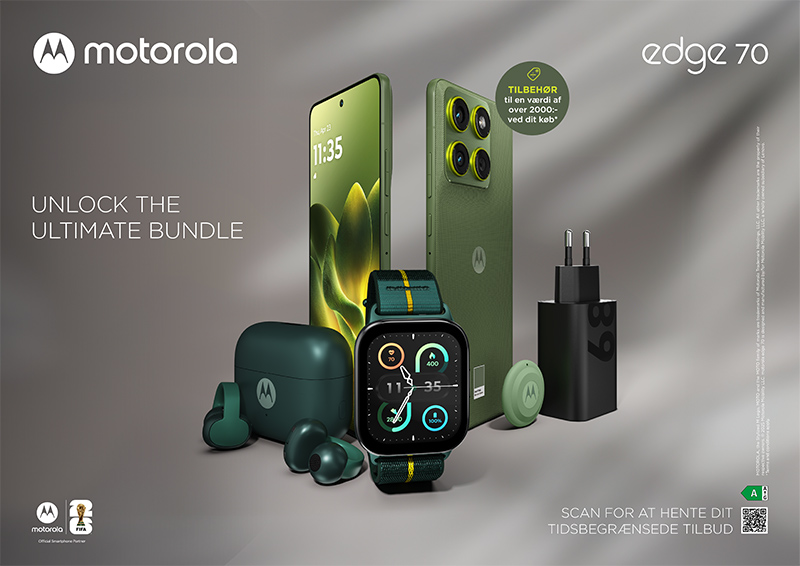 Få ekstra tilbehør med, når du køber Motorola Edge 70