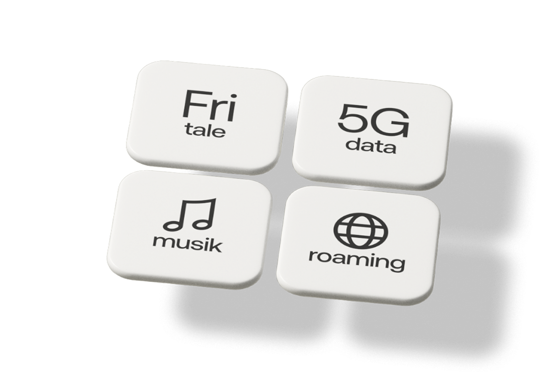 Fordele med dit YouSee mobilabonnement er 5G data, YouSee Musik, Fri tale og roaming