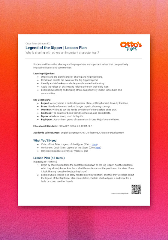 "Otto's Tales: Legend of the Dipper" Lesson Plan | PragerU