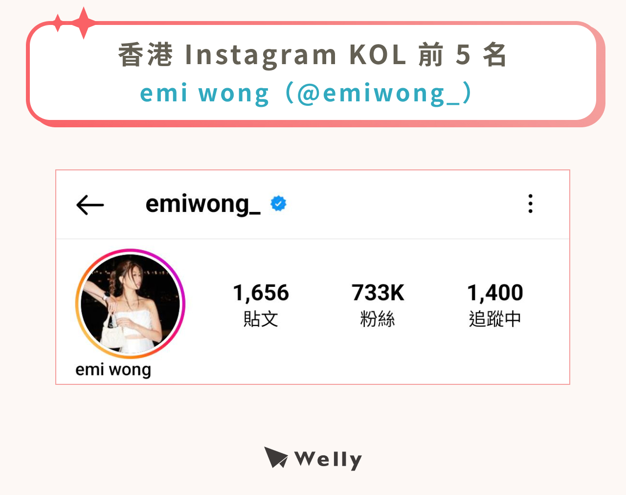 香港 KOL emi wong IG 追蹤人數