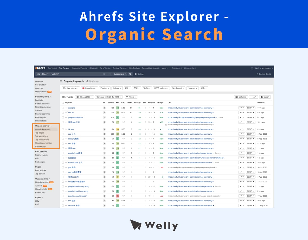 Ahrefs Site Explorer - Organic Search 自然流量