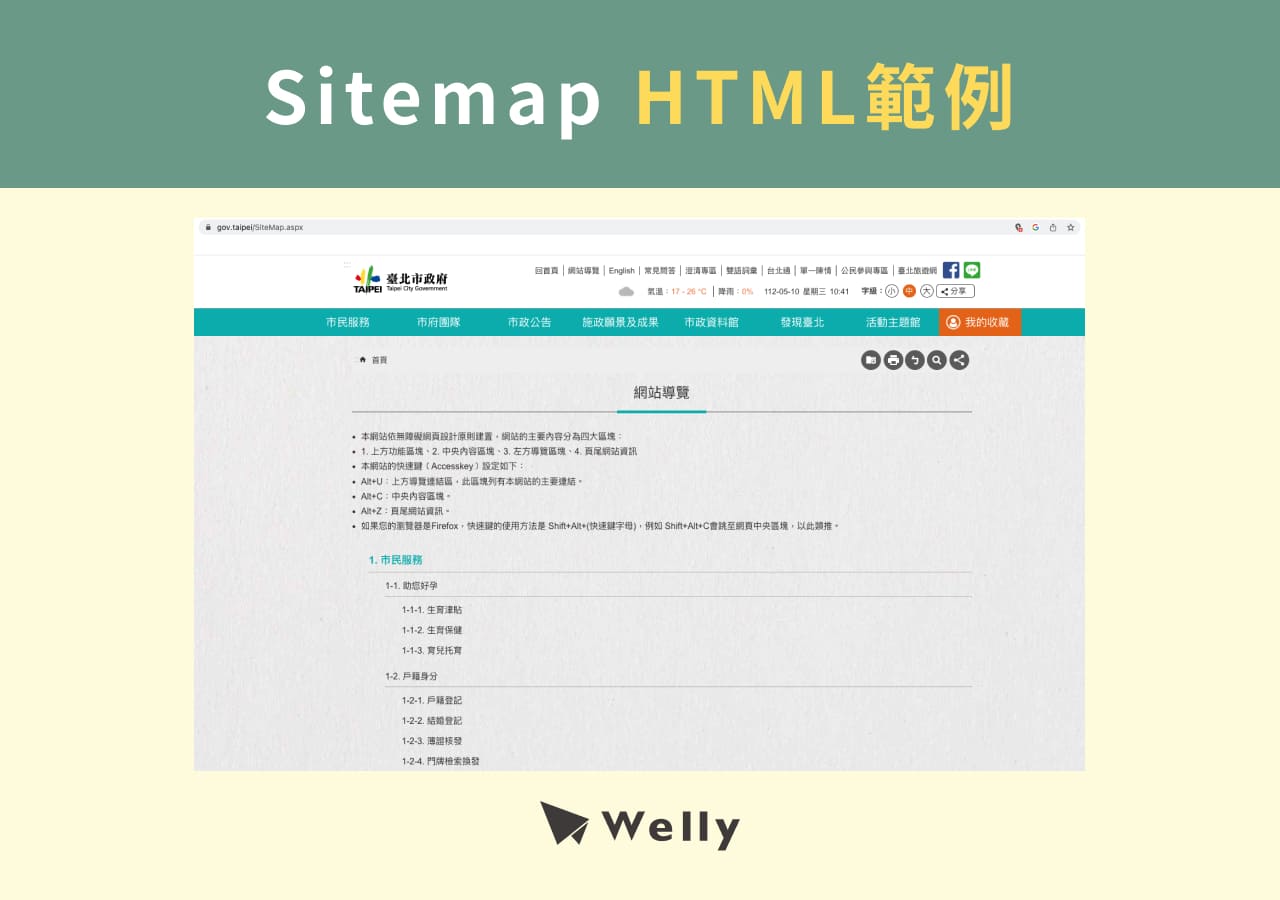 Sitemap HTML範例