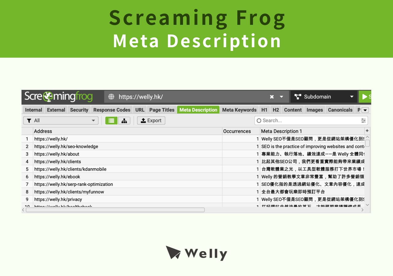 Screaming Frog Meta Description